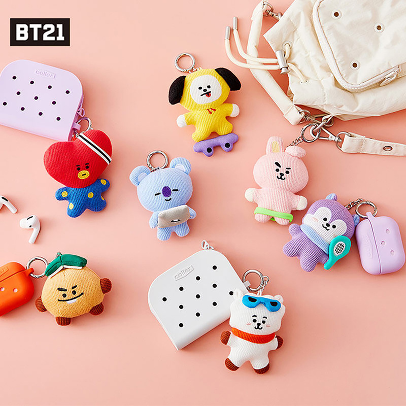[Authentic in Stock] Bt21 Season's Greetings Knitted Keychain Bag Pendant Cute Gift