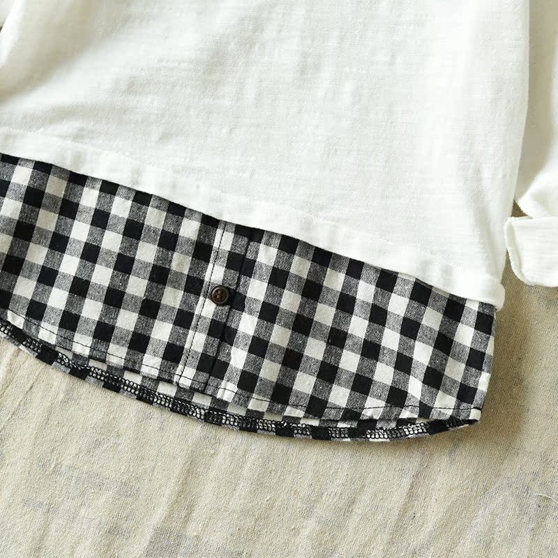 Áo thun cotton trẻ em hai dây giả cotton Áo cotton chữ dài tay Cô gái nhỏ sơ mi đáy mới mùa thu quần áo sành điệu cho be gái