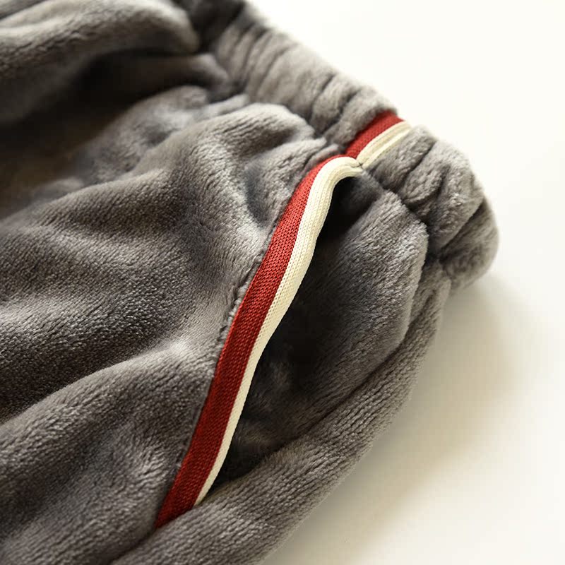 Cặp đôi mẫu dịch vụ tại nhà phù hợp với nam và nữ flannel cổ tròn áo thun dài tay quần dài đồ ngủ mùa đông đồ bộ mặc nhà cao cấp