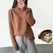 Mềm mại và dày, áo len nửa cổ của phụ nữ, áo crop top, mỏng, ấm áp, mùa thu và mùa đông