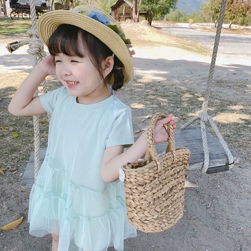 Бесплатная доставка, платье маленькой принцессы, детское платье с короткими рукавами из чистого хлопка, марлевое платье для девочек, дети маленького и среднего размера, тонкий стиль, летний стиль