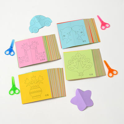 96 pieces of colorful hand-cut paper with clear line drawings and DIY small animal origami educational toys for children's kindergarten