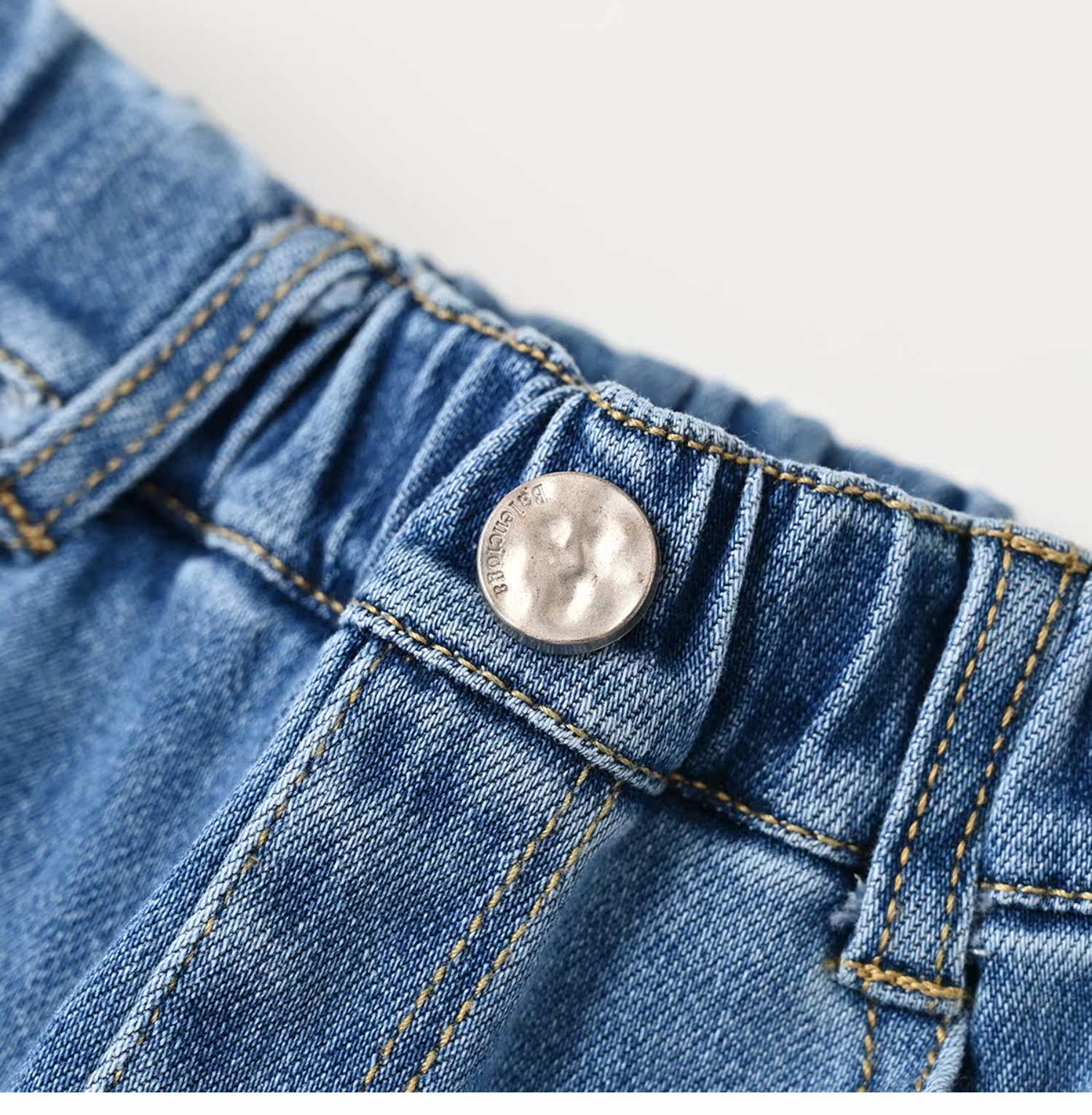 Детские джинсы для мальчиков, эластичные осенние штаны, подходят для подростков     