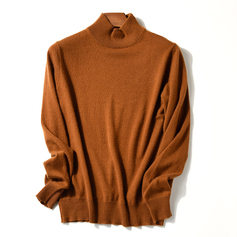 Áo len nam Half Turt Full cashmere Ấm áp mềm mại 糯 Màu đơn giản Áo len đơn giản Mùa đông mặc áo hoodie cặp