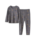 Детская мультяшная пижама, комбинезон, штаны, набор для мальчиков, лонгслив, осеннее нижнее белье, круглый воротник