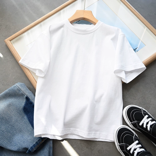 Детская хлопковая однотонная базовая футболка для мальчиков, семейный стиль