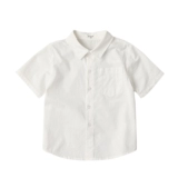 Детский хлопковый лонгслив, рубашка для мальчиков, костюм, форма, короткий рукав