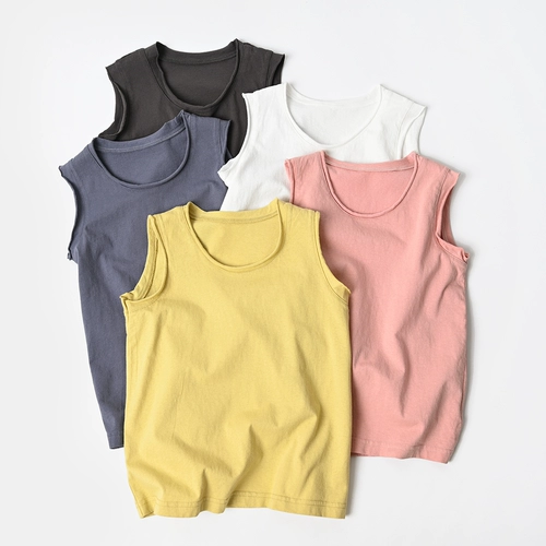 Хлопковая детская мягкая тонкая майка топ для мальчиков, футболка без рукавов, летняя одежда, подходит для подростков