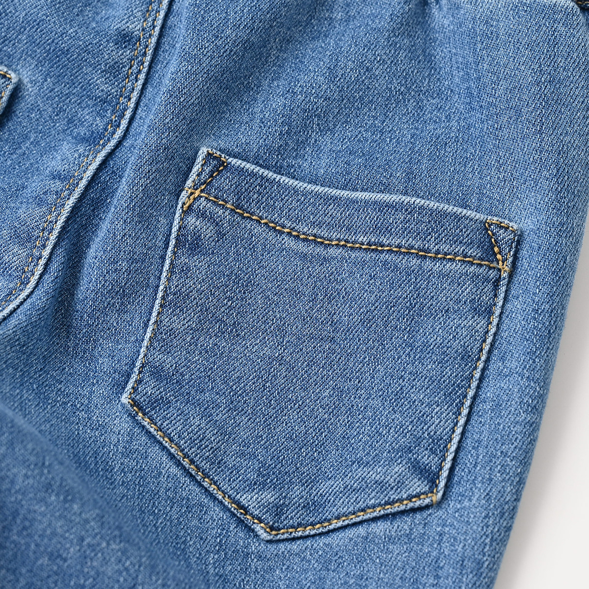 Детские джинсы для мальчиков, эластичные осенние штаны, подходят для подростков     