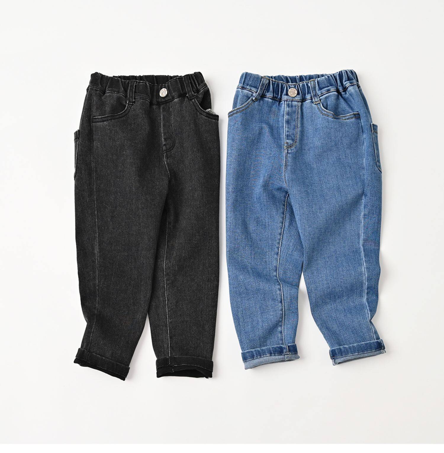 Детские джинсы для мальчиков, эластичные осенние штаны, подходят для подростков     