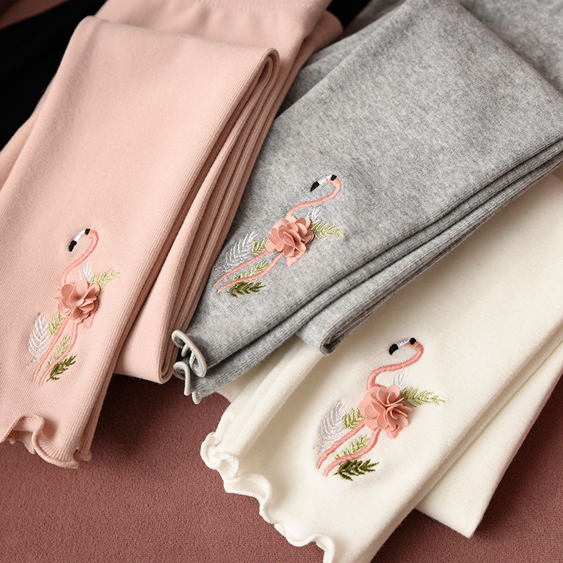 Children's pure cotton pants - female wood - bottom - fix strength trousers - spring