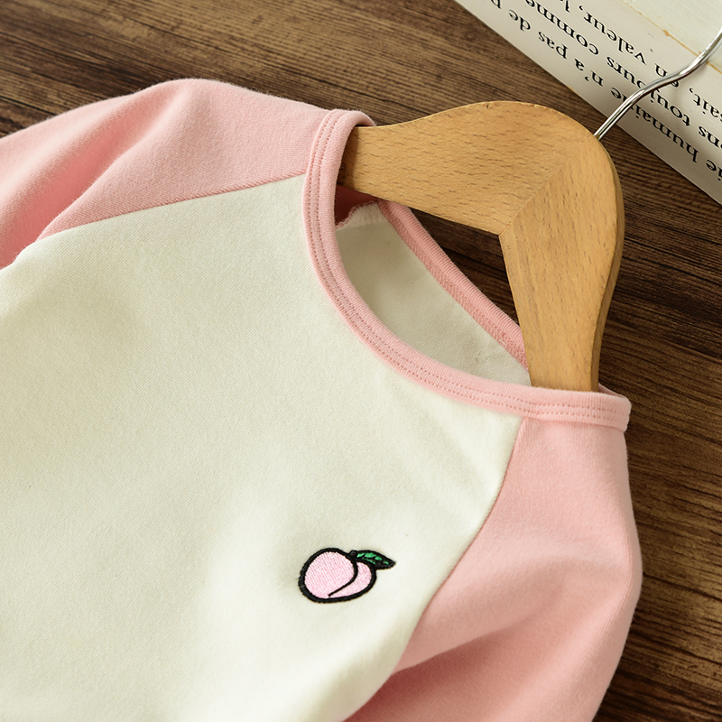 Áo thun cotton bé gái có tay dài bằng vải cotton đồ bộ cho bé gái