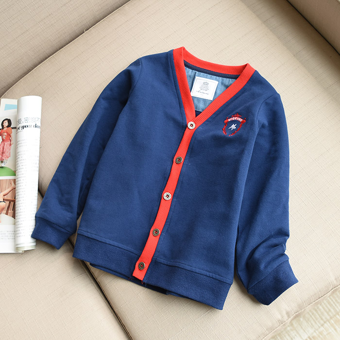 Áo khoác trẻ em cotton cardigan Áo khoác bé trai cổ chữ V cho bé trai và bé gái áo khoác nhung bé trai