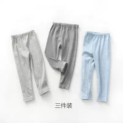 Three-piece children's cotton sanitary pants Home pants pants pajamas Boys and girls yarn-dyed striped pants