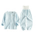 Cotton pinhole hai lớp mềm mại và thoải mái Bộ đồ cotton cho bé Quần lưng cao có tay có thể mở được quần áo be trai sành điệu Phù hợp với trẻ em