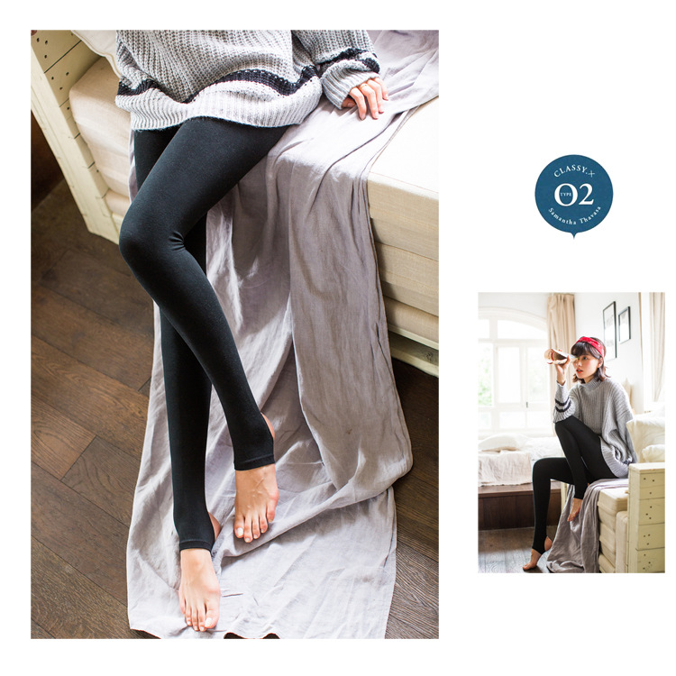 Quần cotton bó sát Quần legging màu nữ tính Chất liệu cotton co giãn Tất chân quần dài nữ trung niên