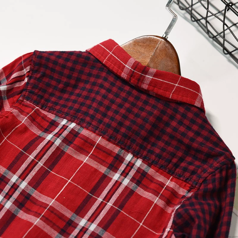 Mềm mại và thoáng khí thoải mái Trẻ em áo gạc hai lớp Áo sơ mi cotton dài tay cho bé trai thời trang bé trai
