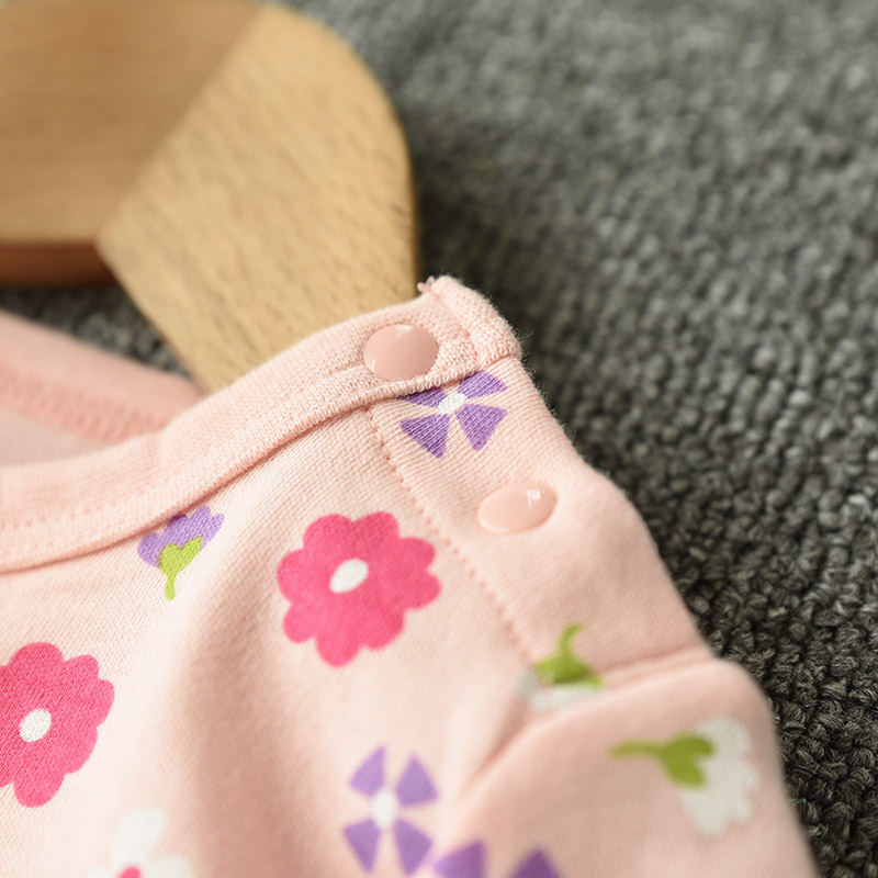 Cô gái cotton cao eo thiết kế bụng dịch vụ nhà phù hợp với bé quần dài tay mùa thu quần áo hai mảnh phù hợp với mùa thu và quần áo mùa đông shop quần áo trẻ em đẹp
