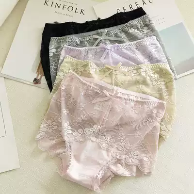 Another comfortable sexy underwear beautiful lace soft thin breathable cotton crotch mid-high waist women's underwear