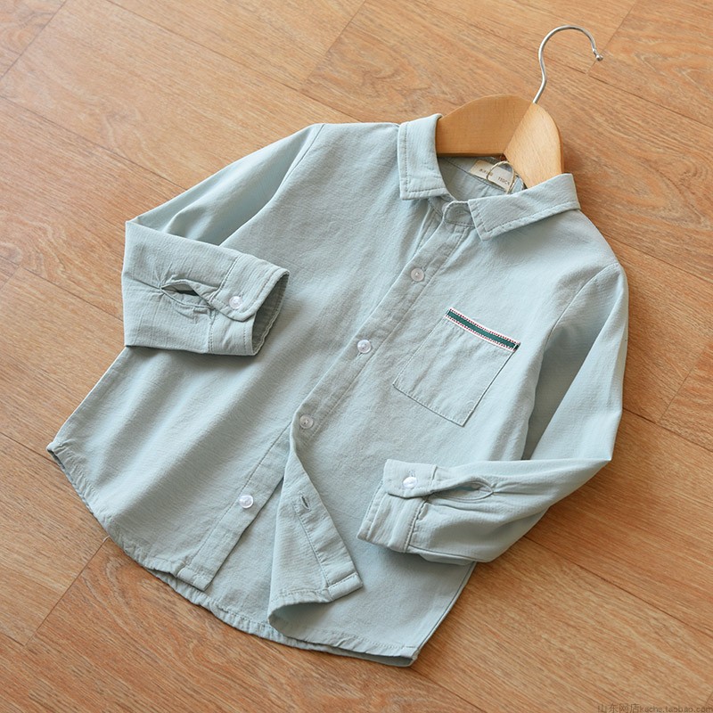 Áo cotton bé trai tay dài mùa thu mới áo bé gái