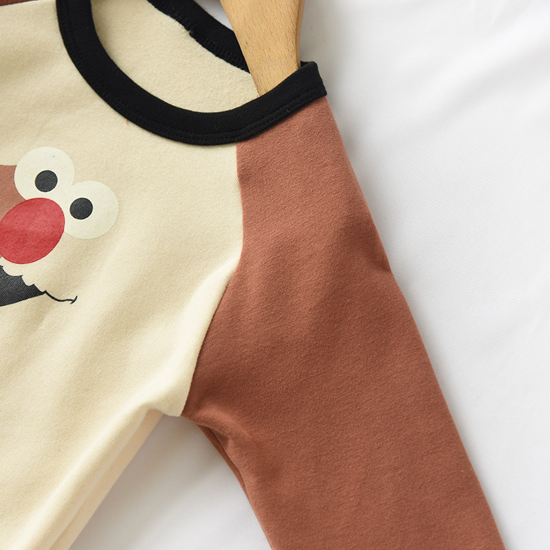 Áo thun cotton bé gái có tay dài bằng vải cotton cho bé trai và bé gái màu hit cổ tròn đồ bộ bé trai