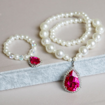 Girls children baby girl Jewelry Princess imitation pearl jewel necklace bracelet earrings set holiday gift