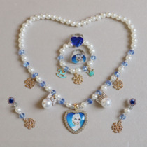 Korean girls Children Baby Girl accessories jewelry Beautiful Frozen princess pearl necklace bracelet set