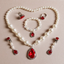 Girls children baby girl Jewelry Princess imitation pearl jewel necklace bracelet earrings set birthday gift