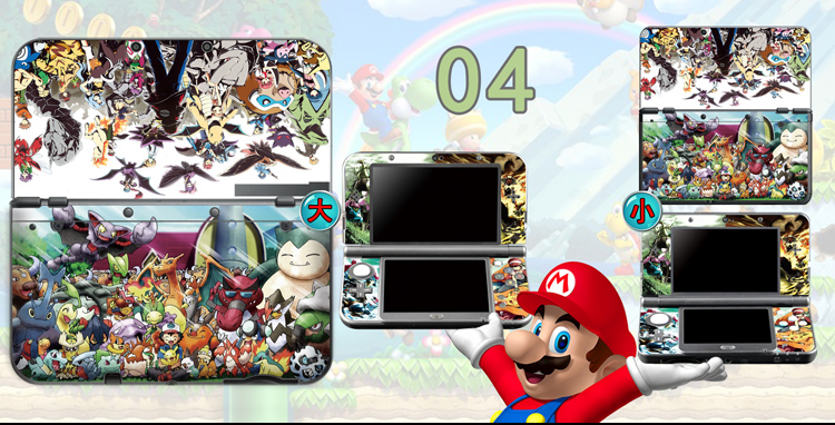 Nhiều loại miếng dán đau 3DSLL3DSXL MỚI dán giấy dán tường đau 3ds màu anime phụ kiện phim màu - DS / 3DS kết hợp miếng dán 3d máy game