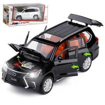 1:32 suitable for Lexus LX570 off-road vehicle 6 door opening sound and light return metal car model toy
