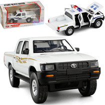 JKM 1 32 Helax pickup six open sound and light Police car realistic siren voice alloy car model toy