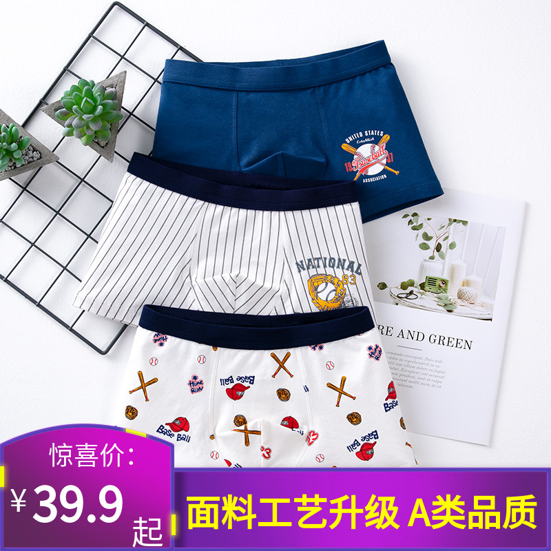Children's Underwear Boy Pants Flat Angle Teen Boy Boy Big Boy Fat Sub Middle School Student Little Kid Shorts