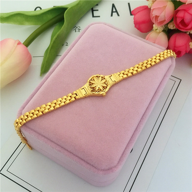 2019 mới vòng tay vàng cát mô phỏng đồng hồ trang sức vàng giả 饰品 Đồng hồ trang sức mạ vàng vòng tay trẻ em không phai - Vòng đeo tay Clasp đá moonstone