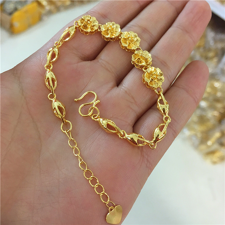 Cửa hàng vàng mới 2017 với vòng tay hoa Việt Nam Jin Jin cưới lâu không phai nữ vòng tay euro xu trang sức vòng tay vàng 24k