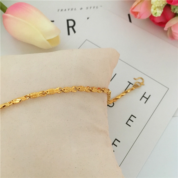 Vòng tay vàng cát Việt Nam nữ yêu bốn vòng tay cỏ ba lá mô phỏng vòng tay giả vàng mạ vàng thời gian dài không phai trang sức chuỗi đeo tay