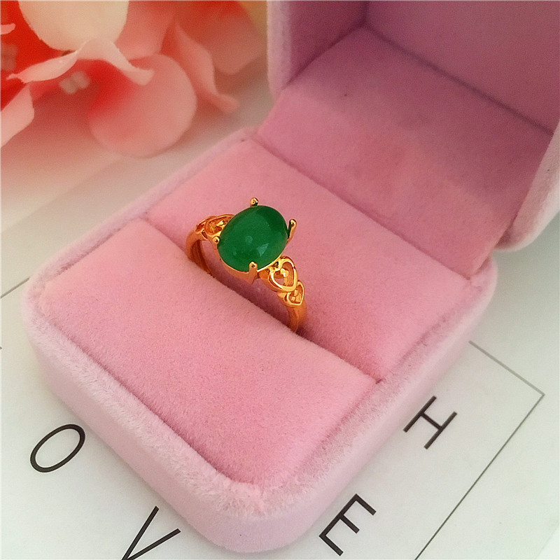 Liên minh châu Âu 24k mạ vàng giả vàng đá quý vòng nữ thời gian dài không phai mờ giả Việt Nam cát vàng ruby ​​vòng
