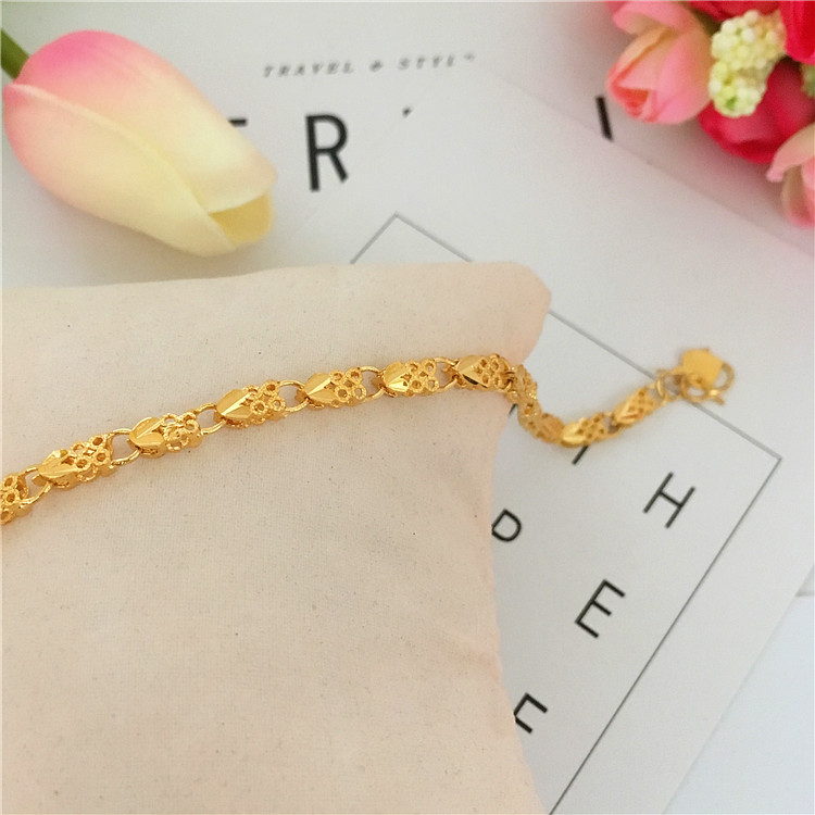 Vòng tay vàng cát Việt Nam nữ yêu bốn vòng tay cỏ ba lá mô phỏng vòng tay giả vàng mạ vàng thời gian dài không phai trang sức chuỗi đeo tay