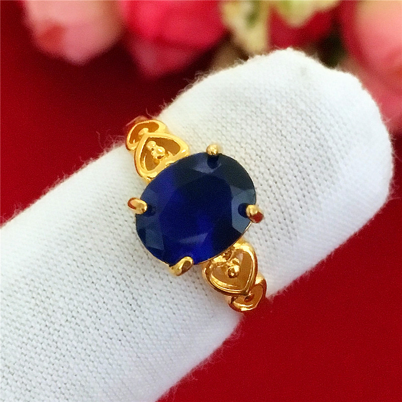 Liên minh châu Âu 24k mạ vàng giả vàng đá quý vòng nữ thời gian dài không phai mờ giả Việt Nam cát vàng ruby ​​vòng