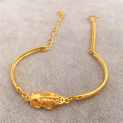 Mới Việt Nam Vòng đeo tay Sha Jinyu Vòng đeo tay nữ Euro Coin Vòng đeo tay mạ vàng giả 3d Vàng cứng 貔貅 财 vòng tay lv