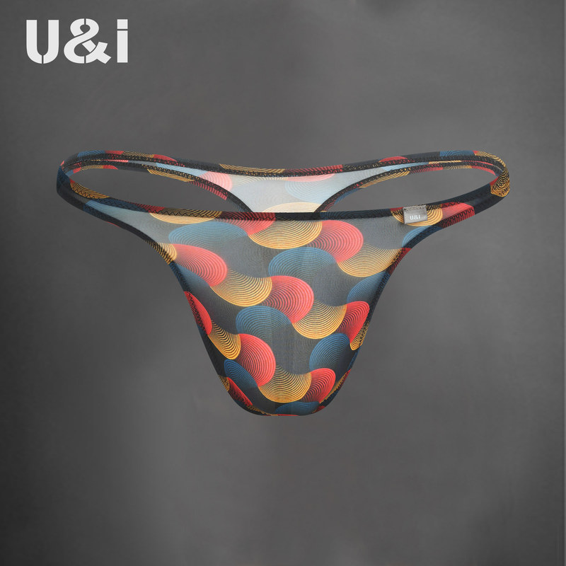U&I Men's Thong Sexy Low-Waist Underwear Colorful Geometric Pattern Ultra-Thin Breathable Rose Flower Transparent T-Pants U&I Men's Thong Sexy Low-Waist Underwear Colorful Geometric Pattern Ultra-Thin Breathable Rose Flower Transparent T-Pants