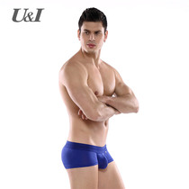 U & I mens underwear Ice Silk summer ultra-thin transparent breathable boxer pants u convex design trend personality four-corner pants