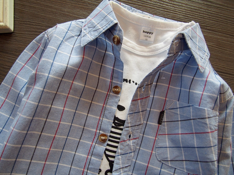 Áo sơ mi dài tay cho trẻ sơ sinh 3 phần mỏng cho trẻ em mùa xuân hè và mùa thu cotton cho bé trai Áo sơ mi trẻ em 0-8 tuổi - Áo sơ mi thời trang cho bé