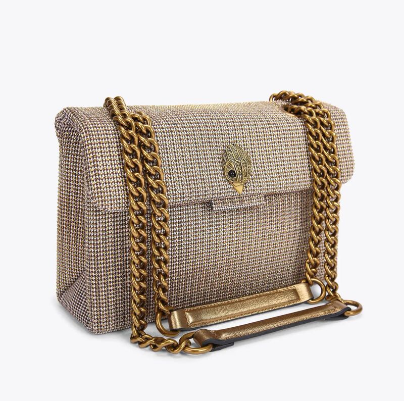 Free Shipping 2026 British Same Style Eagle Head Vintage Square Bag Houndstooth Shoulder Chain Bag with Box kg