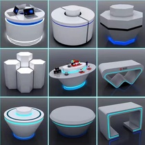 Customized special-shaped display table science and technology museum display table luminous exhibition hall company display table flowing water table round platform platform