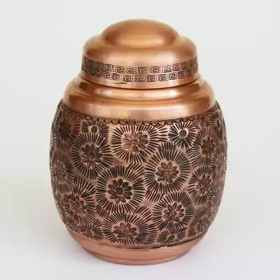 Handmade pure copper tea cans, copper tea sets, copper tea cans, engraved retro tea cans