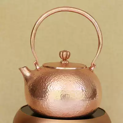 Pure copper Copper pot thickened Pure copper pot Handmade one piece playing copper pot Integrated teapot Tea set Pure copper kettle