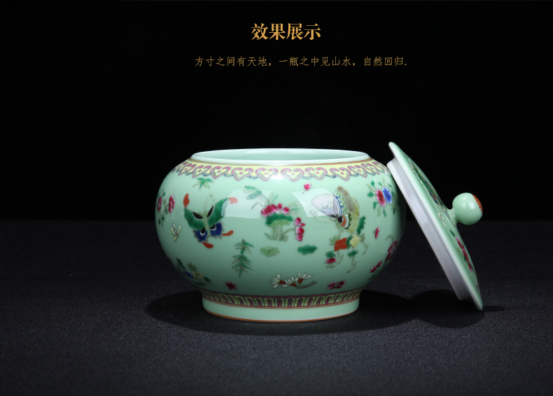 Jingdezhen ceramic hand - made butterfly caddy fixings of new Chinese style household general storage tank sitting room tea snacks