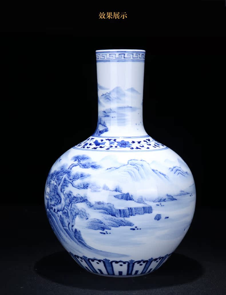 The blue and white porcelain of jingdezhen ceramics hand - made songjiang nostalgia tree home sitting room porch decoration furnishing articles