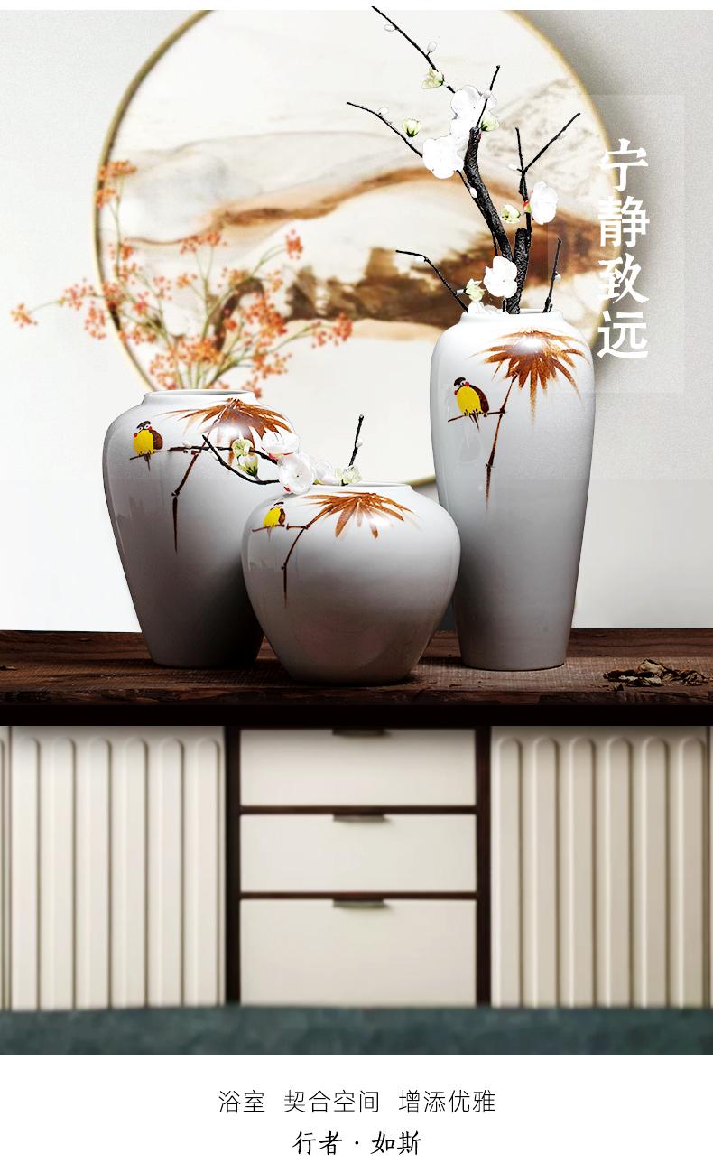 Jingdezhen ceramic home furnishing articles of new Chinese style living room table vase flower arranging flowers, decorative arts and crafts porcelain