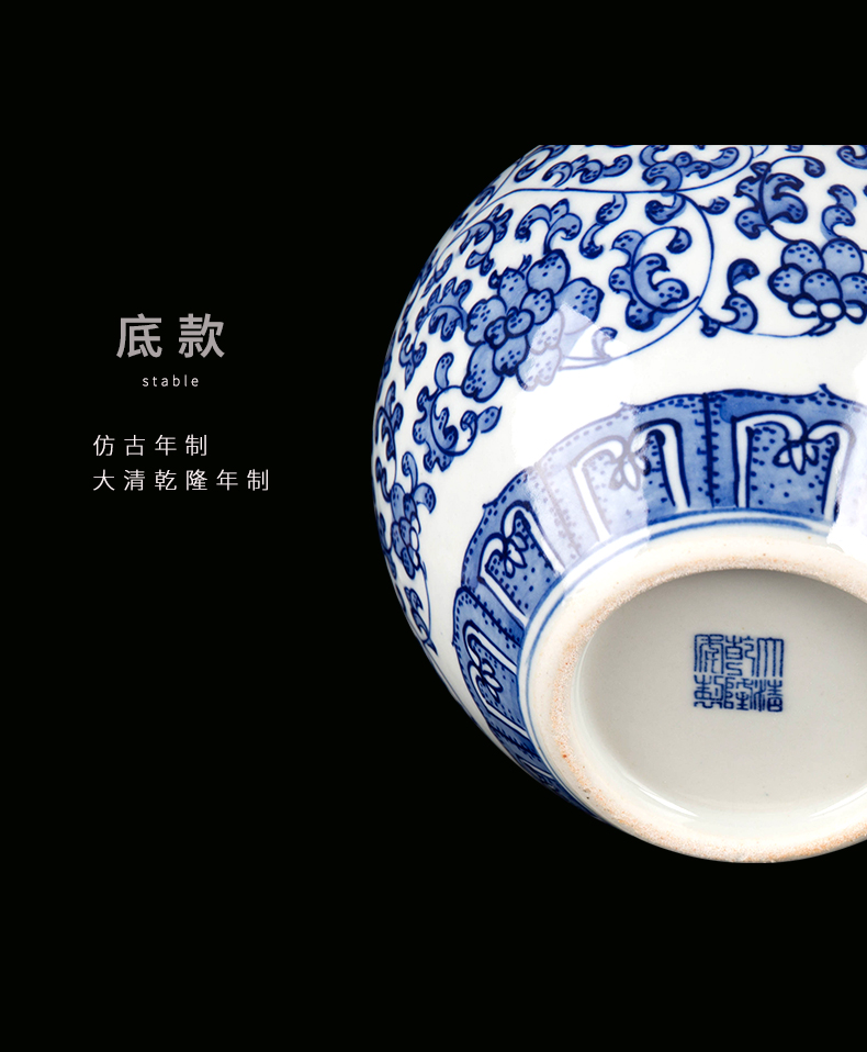 Jingdezhen ceramic Chinese style furnishing articles furnishing articles home sitting room is blue and white porcelain vase decorations arts and crafts porcelain